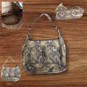 Wilsons Leather Snake Print Hobo Bag
